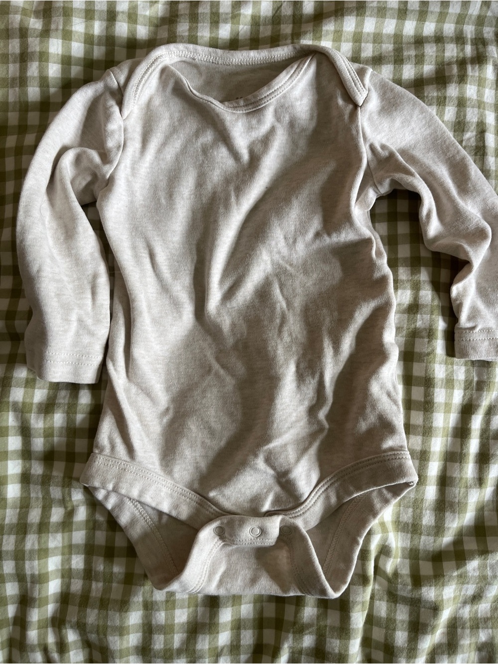 Primary Neutral Cream Long-Sleeve Baby Bodysuit